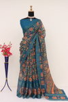 Df 152 Kalamkari Linen Daily Wear Printed Sarees Wholesale Shop In Surat
